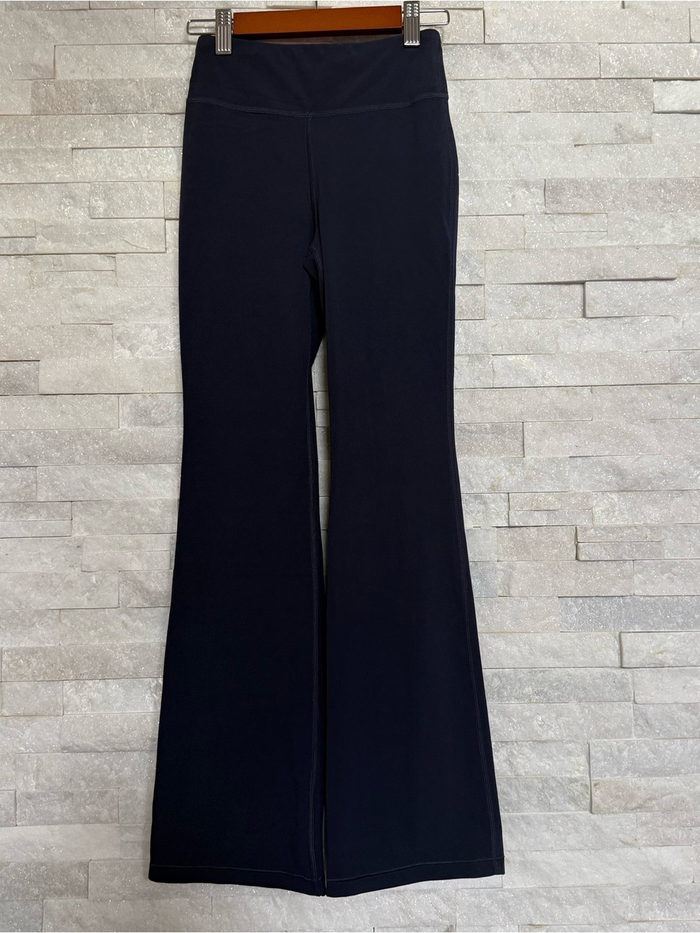 Athleta Girl High Rise Chit Chat Flare Pants M 8-10 Navy Blue Power Stretch